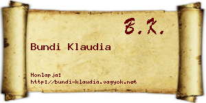 Bundi Klaudia névjegykártya